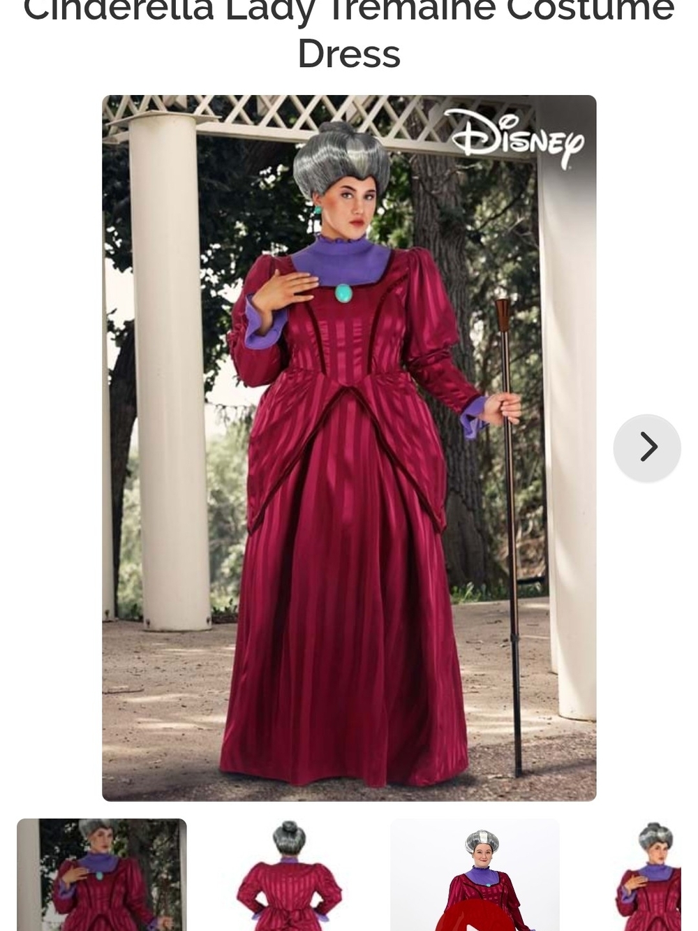 Disney Lady Tremaine Magenta Dress with Purple Collar